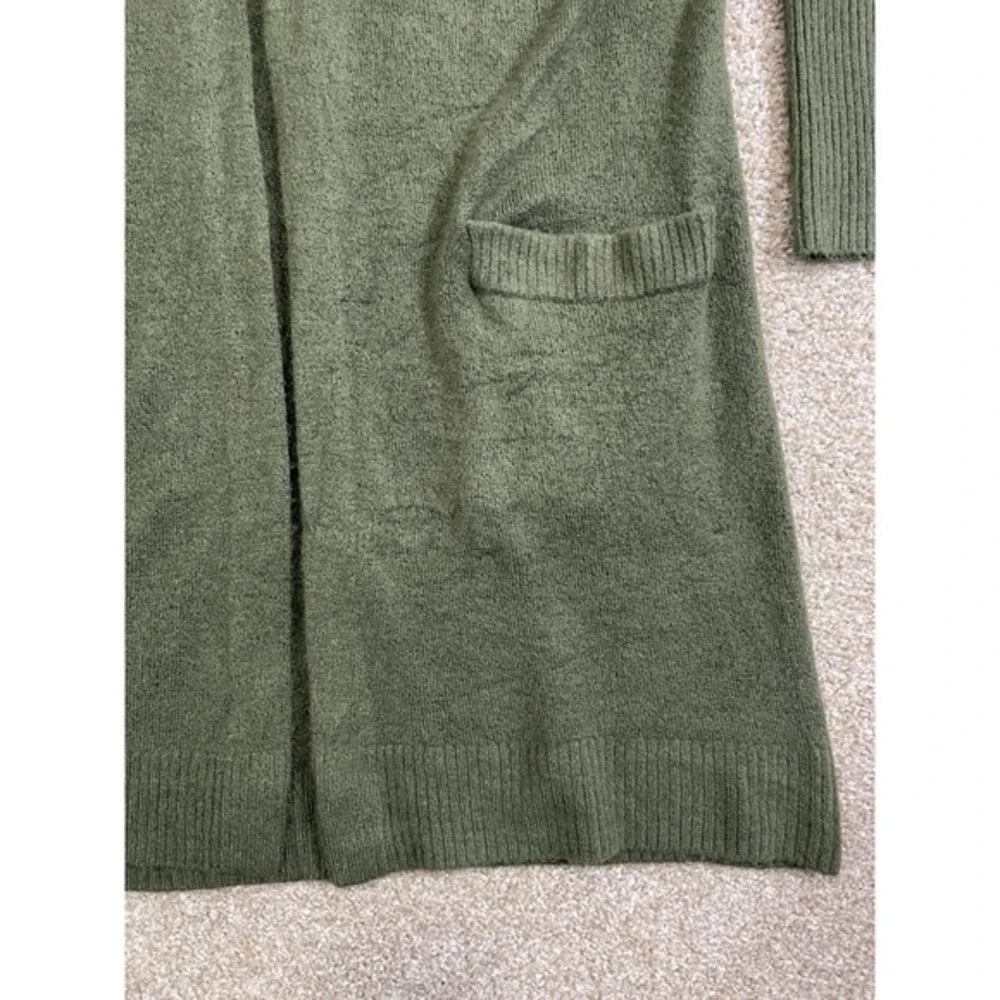 Express Womens Open Front Green Cardigan Relaxed Fit Pockets Size M - Picture 4 of 7